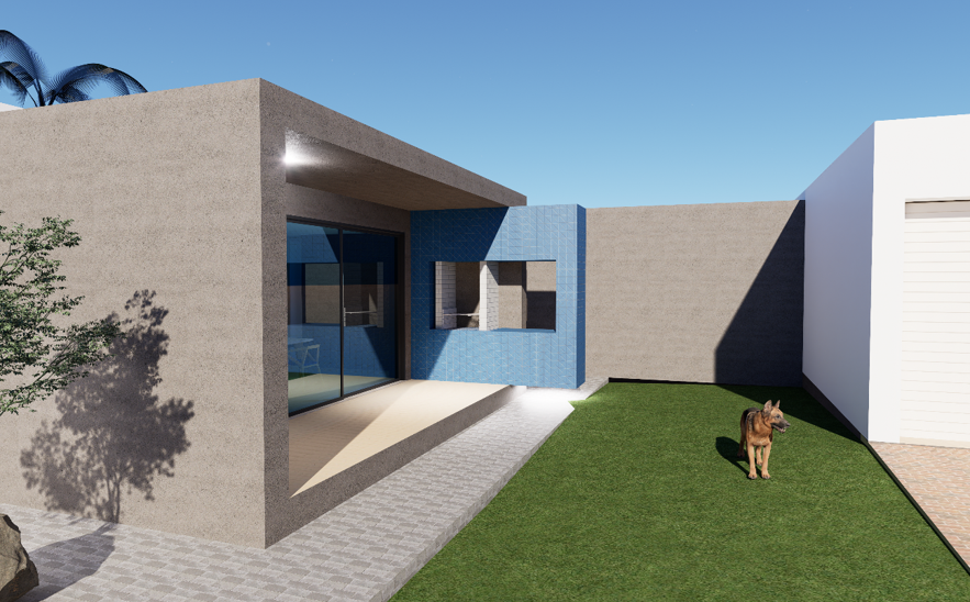 Ampliação da Casa Azevedo — relação do novo volume com o jardim