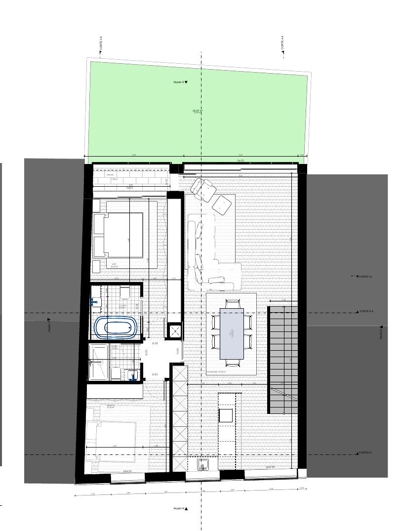 Habitação 1+1 — planta do Piso 2