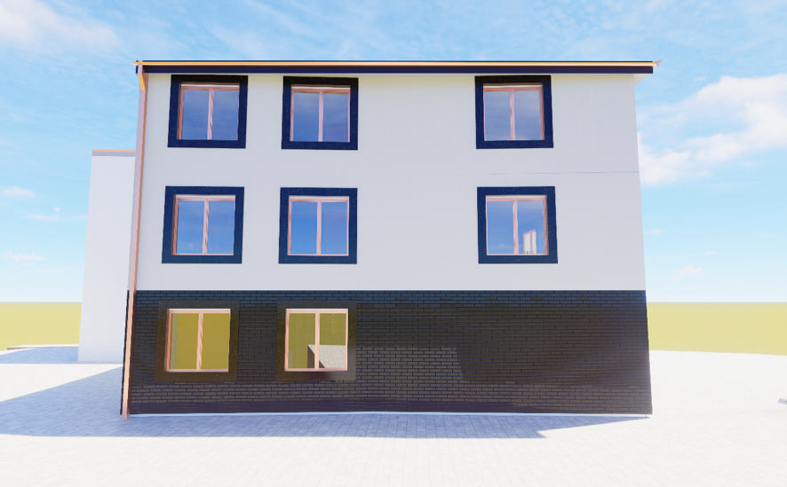 Habitação Multifamiliar em Fão — alçado principal voltado ao Largo Amândio Teixeira